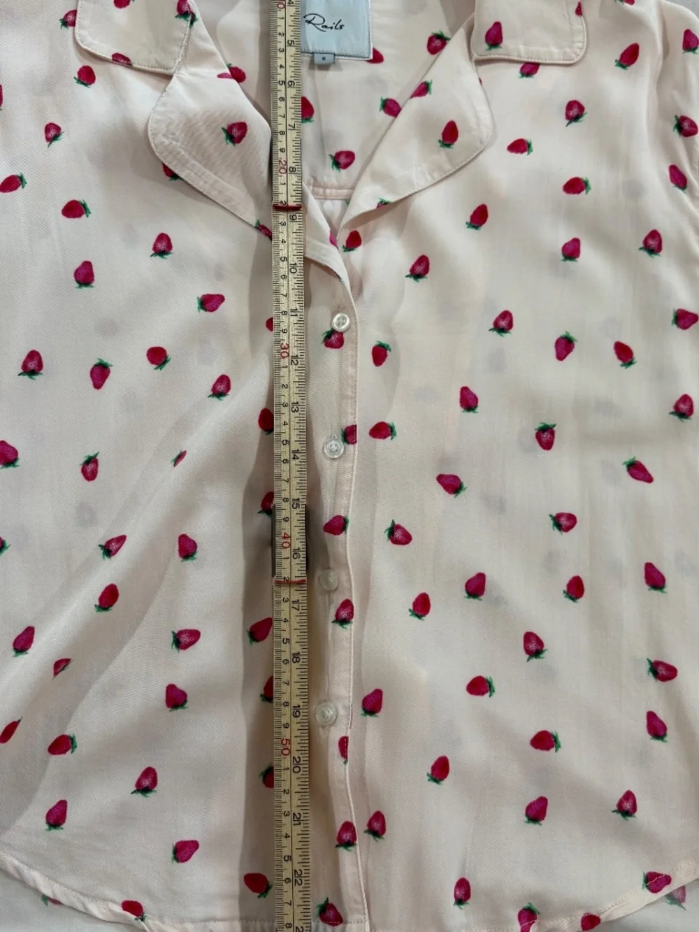RAILS Light Pink Strawberry Print Short Pajama Set - Size S 100% Rayon